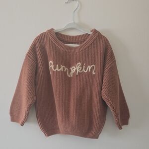 Cozy Knit Sweater with Pumpkin Script